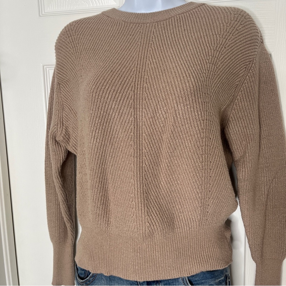 Tan Ribbed Knit Sweater